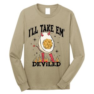 Groovy I'll Take Em' Deviled Thanksgiving Funny Egg Long Sleeve Shirt