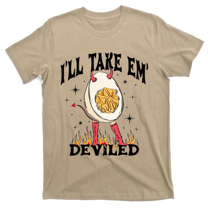 Groovy I'll Take Em' Deviled Thanksgiving Funny Egg T-Shirt