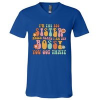 Groovy I'm The Big Sister Which Means I Am The Boss Sister Cool Gift V-Neck T-Shirt