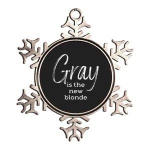 Gray Is The New Blonde Gray Hair Metallic Star Ornament