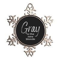 Gray Is The New Blonde Gray Hair Metallic Star Ornament