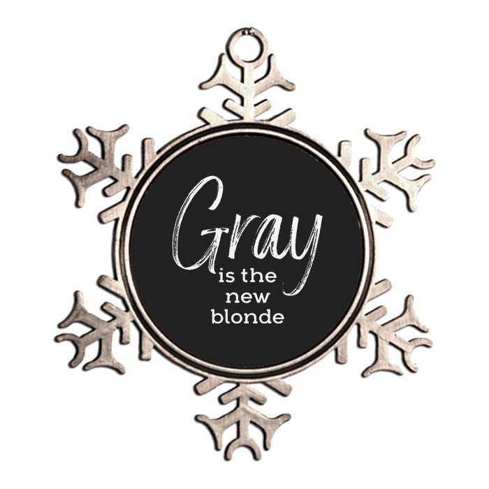 Gray Is The New Blonde Gray Hair Metallic Star Ornament