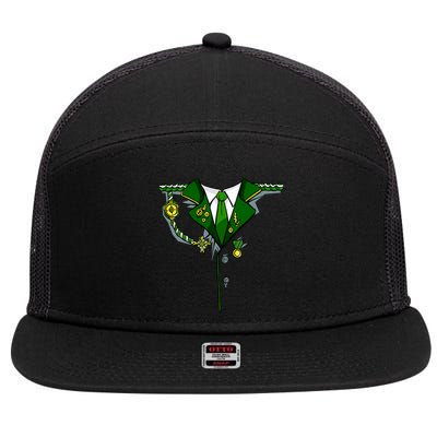 Green Irish Tux St. Patrick's Day Costume 7 Panel Mesh Trucker Snapback Hat