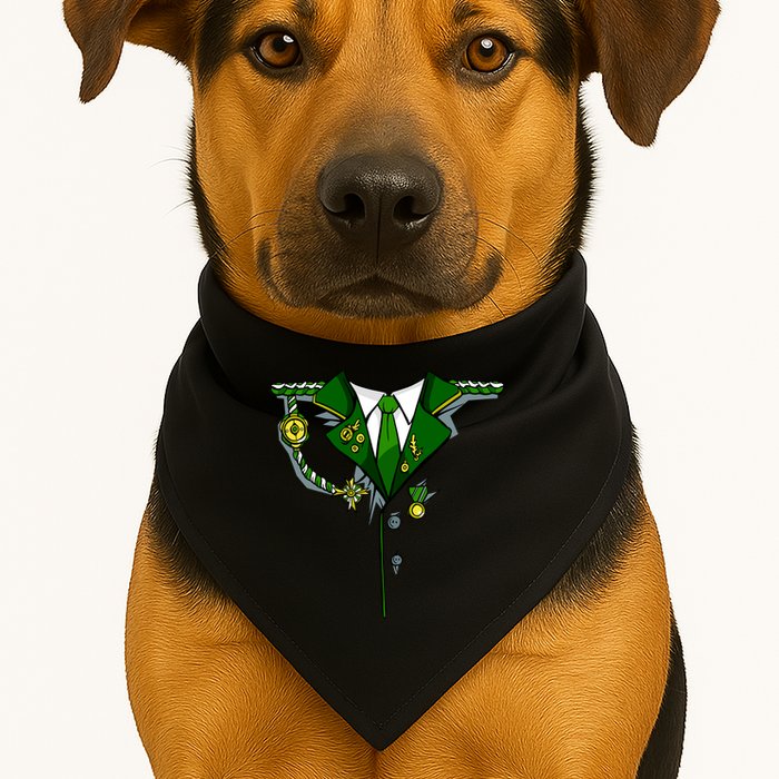 Green Irish Tux St. Patrick's Day Costume USA-Made Doggie Bandana