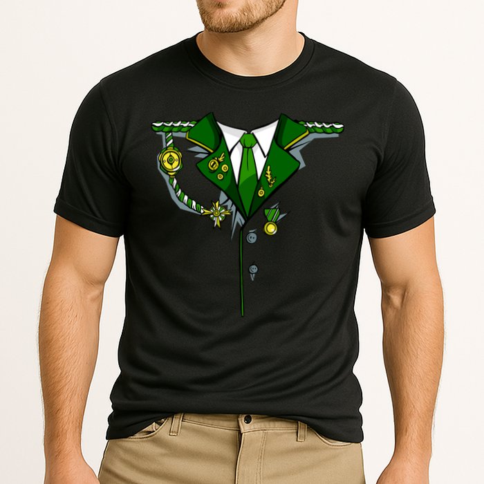 Green Irish Tux St. Patrick's Day Costume Performance Shirt