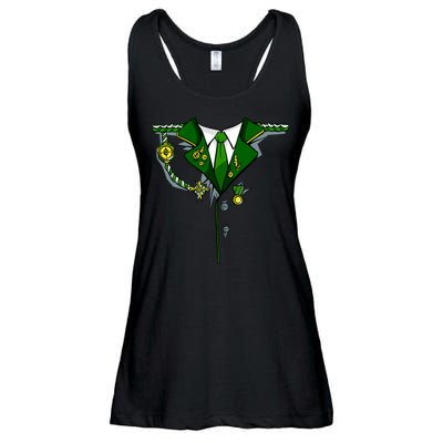 Green Irish Tux St. Patrick's Day Costume Ladies Essential Flowy Tank