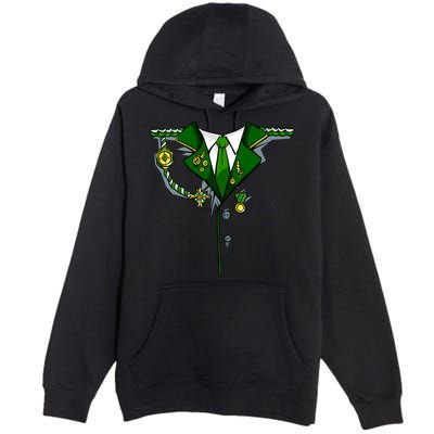Green Irish Tux St. Patrick's Day Costume Premium Pullover Hoodie
