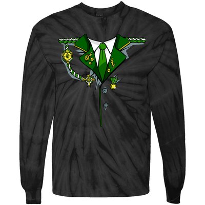 Green Irish Tux St. Patrick's Day Costume Tie-Dye Long Sleeve Shirt