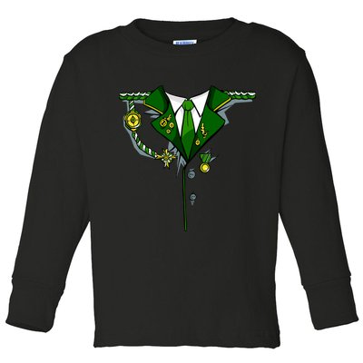 Green Irish Tux St. Patrick's Day Costume Toddler Long Sleeve Shirt