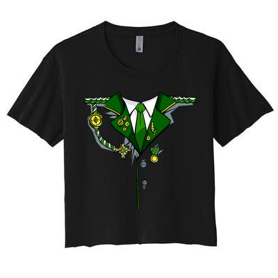 Green Irish Tux St. Patrick's Day Costume Crop Top