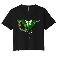 Green Irish Tux St. Patrick's Day Costume Crop Top