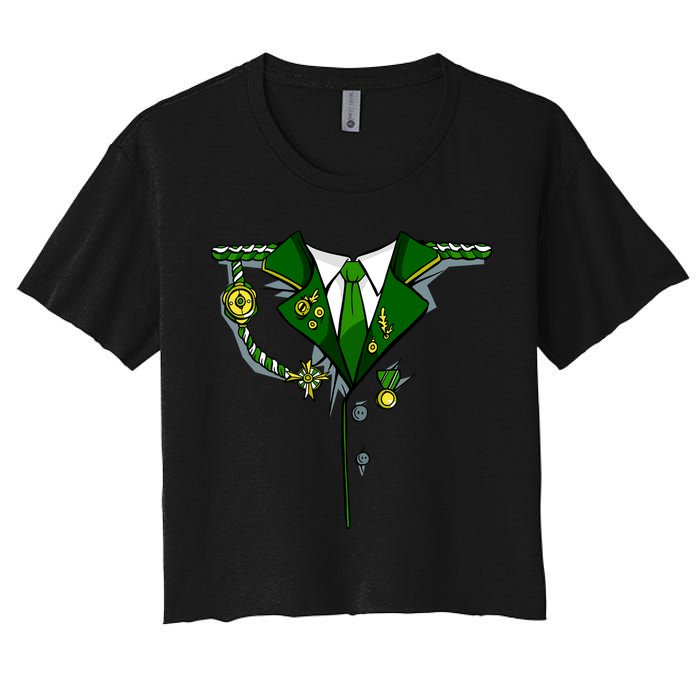 Green Irish Tux St. Patrick's Day Costume Crop Top
