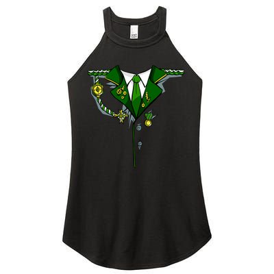 Green Irish Tux St. Patrick's Day Costume Women's Perfect Tri Rocker Tank