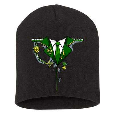 Green Irish Tux St. Patrick's Day Costume Short Acrylic Beanie