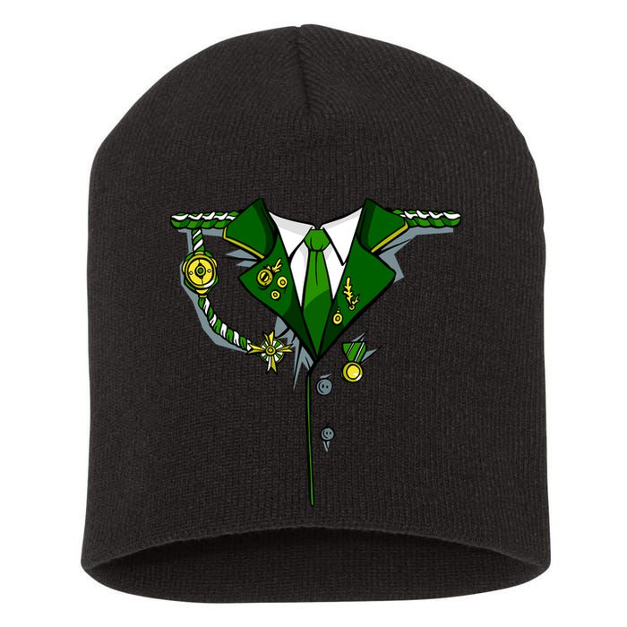 Green Irish Tux St. Patrick's Day Costume Short Acrylic Beanie