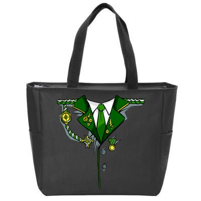 Green Irish Tux St. Patrick's Day Costume Zip Tote Bag