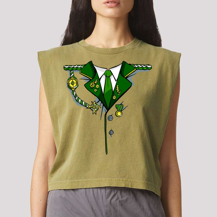 Green Irish Tux St. Patrick's Day Costume Garment-Dyed Women's Muscle Tee