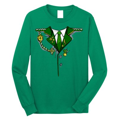 Green Irish Tux St. Patrick's Day Costume Long Sleeve Shirt