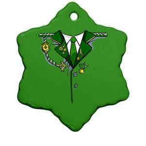 Green Irish Tux St. Patrick's Day Costume Ceramic Star Ornament