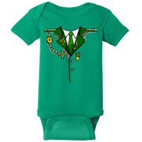 Green Irish Tux St. Patrick's Day Costume Baby Bodysuit
