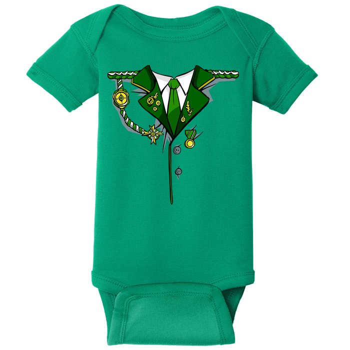 Green Irish Tux St. Patrick's Day Costume Baby Bodysuit