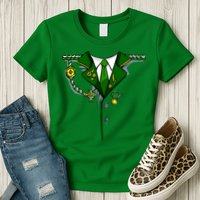 Green Irish Tux St. Patrick's Day Costume Womens T-Shirt