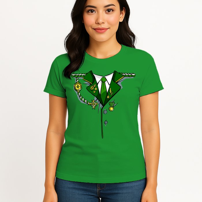 Green Irish Tux St. Patrick's Day Costume Womens T-Shirt