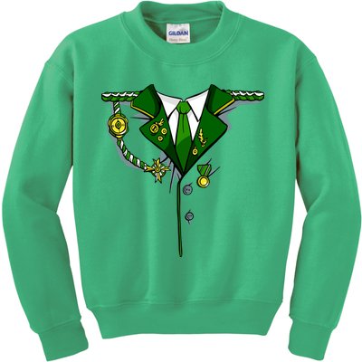Green Irish Tux St. Patrick's Day Costume Kids Sweatshirt