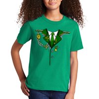 Green Irish Tux St. Patrick's Day Costume Kids T-Shirt