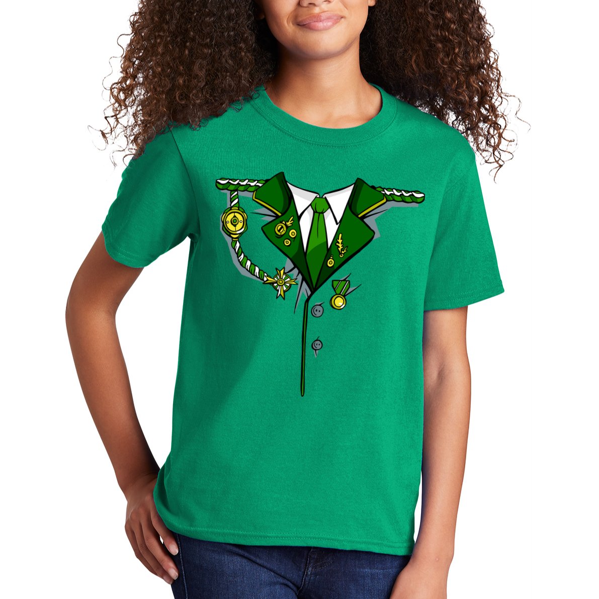Green Irish Tux St. Patrick's Day Costume Kids T-Shirt