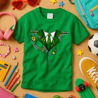 Green Irish Tux St. Patrick's Day Costume Kids T-Shirt