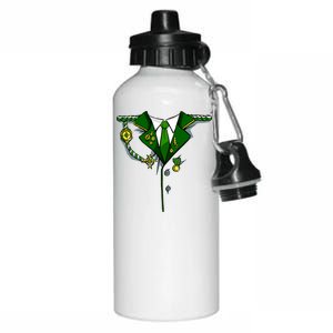 Green Irish Tux St. Patrick's Day Costume Aluminum Water Bottle 