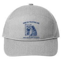 God Is Testing Me & I Have Not Studied Raccoon Trash Pandas 7-Panel Snapback Hat