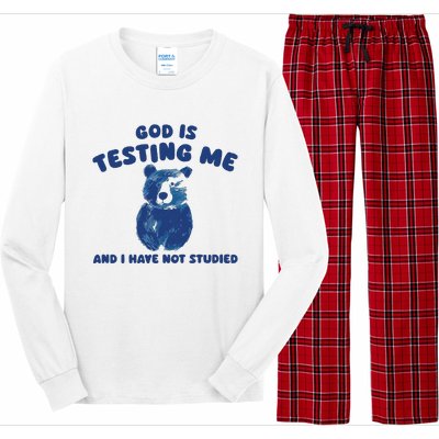 God Is Testing Me And I Have Not Studied Long Sleeve Pajama Set