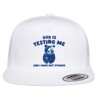 God Is Testing Me And I Have Not Studied Flat Bill Trucker Hat