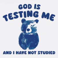 God Is Testing Me And I Have Not Studied Flat Bill Trucker Hat