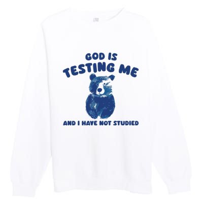 God Is Testing Me And I Have Not Studied Premium Crewneck Sweatshirt