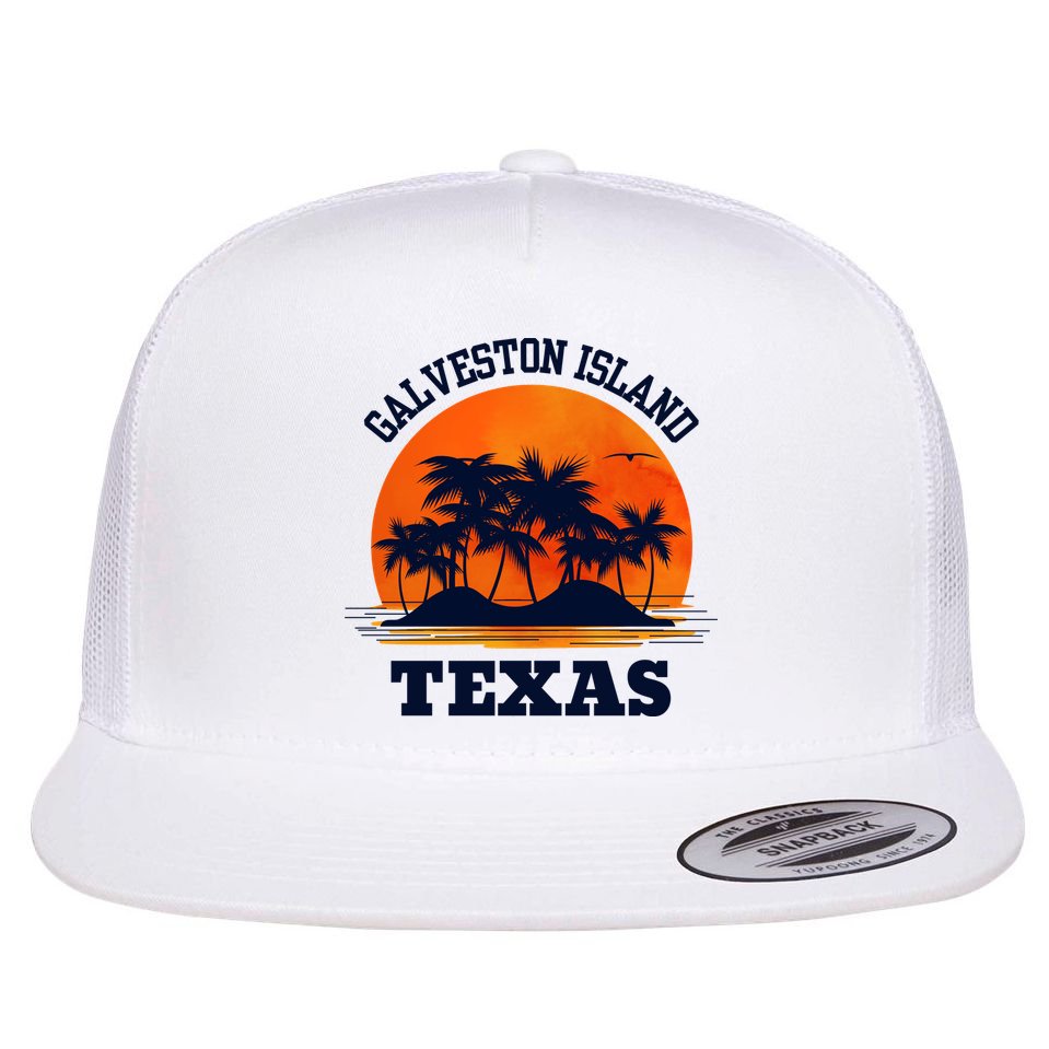Galveston Island Texas Flat Bill Trucker Hat