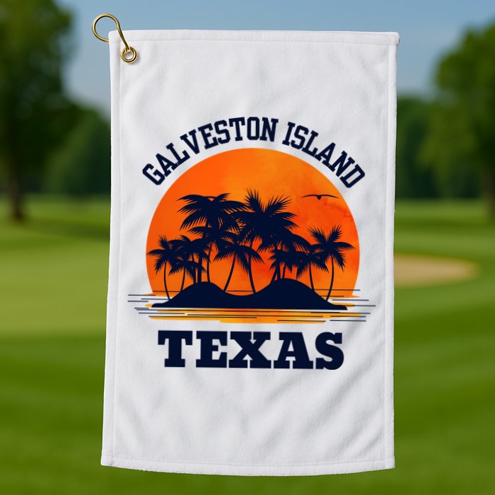 Galveston Island Texas Golf Towel