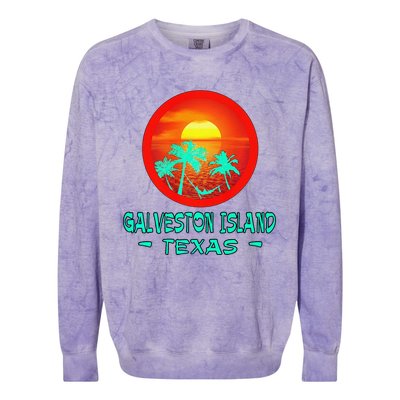 Galveston Island Texas Tropical Beach Souvenir Colorblast Crewneck Sweatshirt