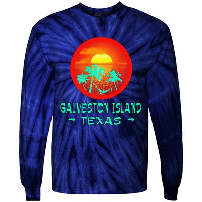 Galveston Island Texas Tropical Beach Souvenir Tie-Dye Long Sleeve Shirt