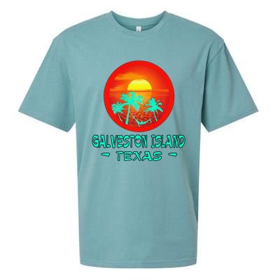 Galveston Island Texas Tropical Beach Souvenir Sueded Cloud Jersey T-Shirt