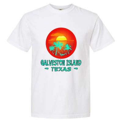 Galveston Island Texas Tropical Beach Souvenir Garment-Dyed Heavyweight T-Shirt