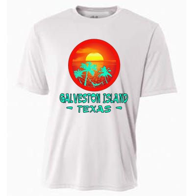 Galveston Island Texas Tropical Beach Souvenir Cooling Performance Crew T-Shirt