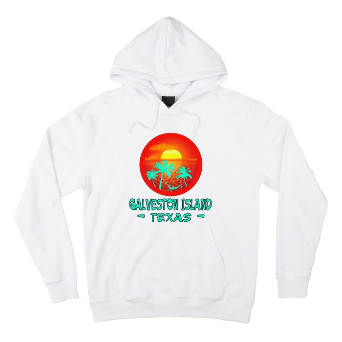 Galveston Island Texas Tropical Beach Souvenir Hoodie