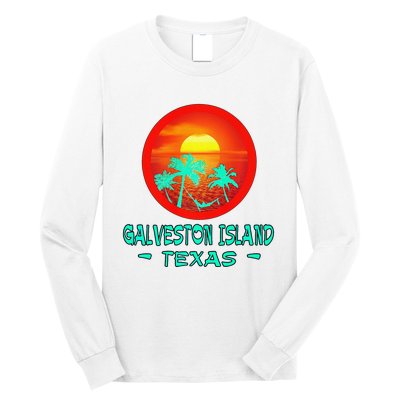 Galveston Island Texas Tropical Beach Souvenir Long Sleeve Shirt