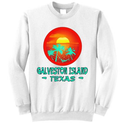 Galveston Island Texas Tropical Beach Souvenir Sweatshirt