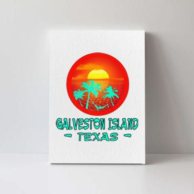 Galveston Island Texas Tropical Beach Souvenir Canvas