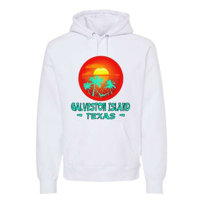 Galveston Island Texas Tropical Beach Souvenir Premium Hoodie