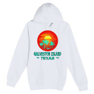 Galveston Island Texas Tropical Beach Souvenir Premium Pullover Hoodie